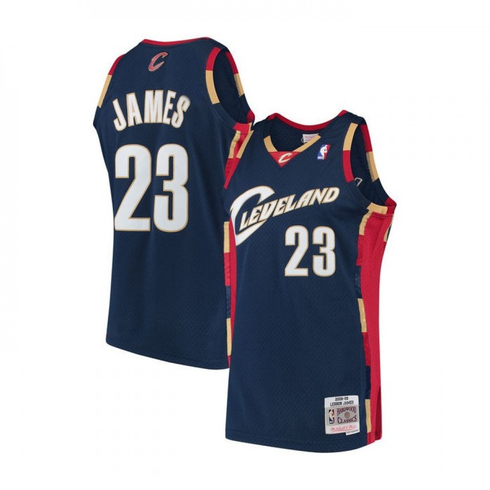 Men's Cleveland Cavaliers LeBron James #23 Throwback Navy 2008-09 Hardwood Classics Jersey-Pro Kit Vault | Brand New 26/27 Sports Jerseys